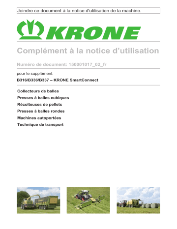 Krone EzBA SmartConnect (B316/B336/B337) Mode d'emploi | Fixfr