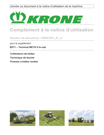 Krone EzBA BETA II-Terminal In-cab (B271) Mode d'emploi | Fixfr