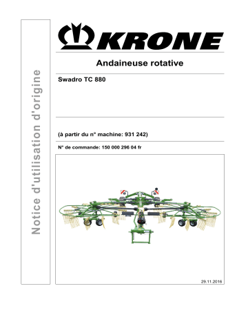 Krone Swadro TC 880 Mode d'emploi | Fixfr