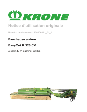 Krone EasyCut R 320 CV Mode d'emploi | Fixfr