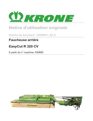 Krone EasyCut R 320 CV Mode d'emploi | Fixfr