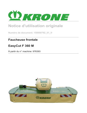 Krone EasyCut F 360 M Mode d'emploi | Fixfr