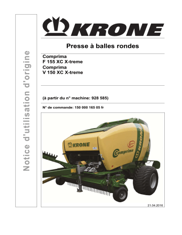 Krone Comprima F 155 XC X-treme, Comprima V 150 XC X-treme Mode d'emploi | Fixfr