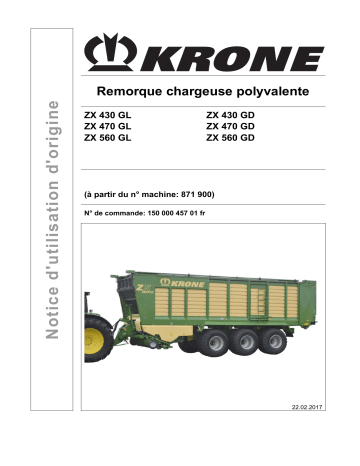 Krone ZX 430 GL,GD; ZX 470 GL,GD; ZX 560 GL,GD Mode d'emploi | Fixfr