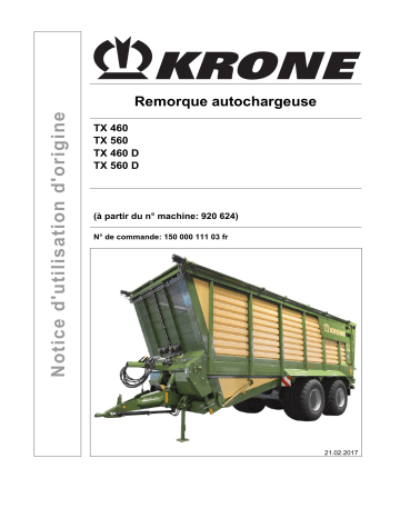 Krone TX 460, TX 560, TX 460 D, TX 560 D Mode d'emploi | Fixfr