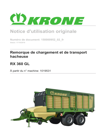 Krone RX 360 GL Mode d'emploi | Fixfr