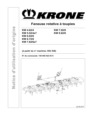 Krone KW 4.62 - 8.82 Mode d'emploi | Fixfr