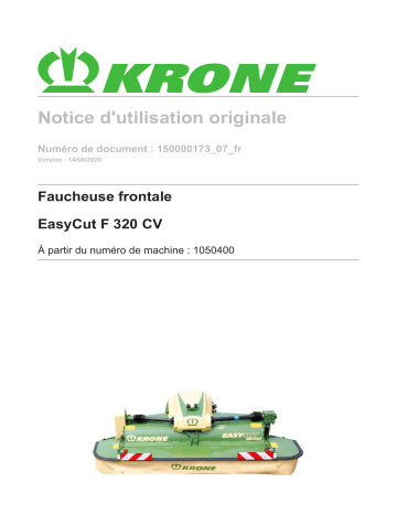 Krone BA EasyCut F 320 CV gez./ges. Mode d'emploi | Fixfr