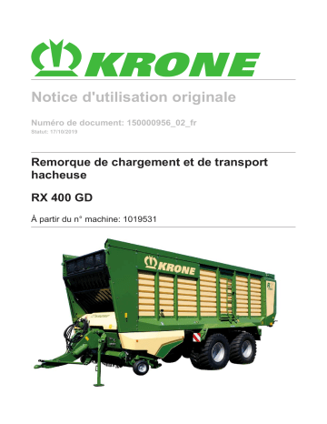 Krone RX 400 GD Mode d'emploi | Fixfr