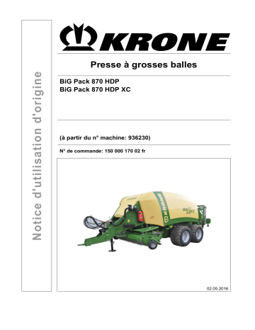 Krone BiG PACK 870 HDP (XC) Mode d'emploi | Fixfr