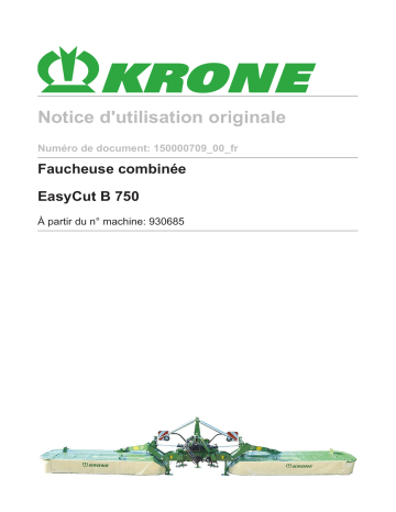 Krone EasyCut B 750 Mode d'emploi | Fixfr