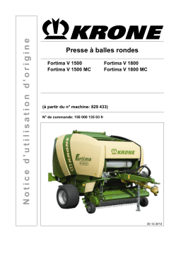 Krone Fortima V 1500 (MC), Fortima V 1800 (MC) Mode d'emploi