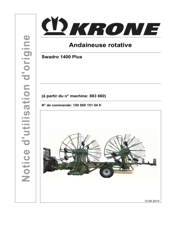 Krone Swadro 1400 Plus Mode d'emploi | Fixfr