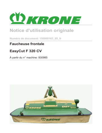 Krone EasyCut F 320 CV Mode d'emploi | Fixfr