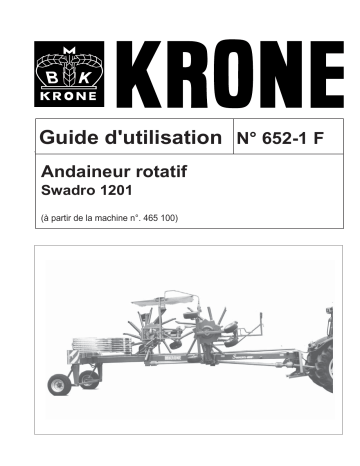 Krone Swadro 1201 A Mode d'emploi | Fixfr