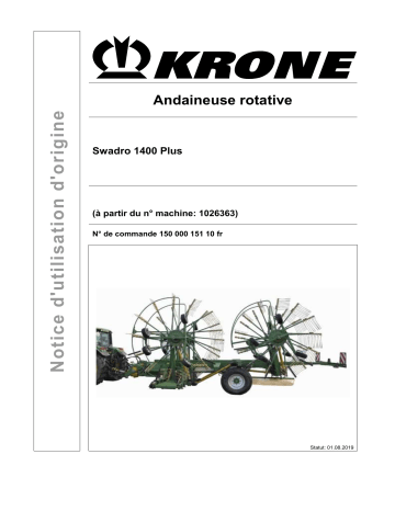 Krone BA Swadro 1400 Plus Mode d'emploi | Fixfr