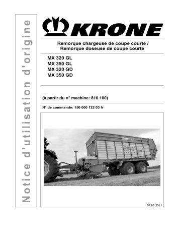 Krone MX 320 (GL,GD); MX 350 (GL,GD) Mode d'emploi | Fixfr