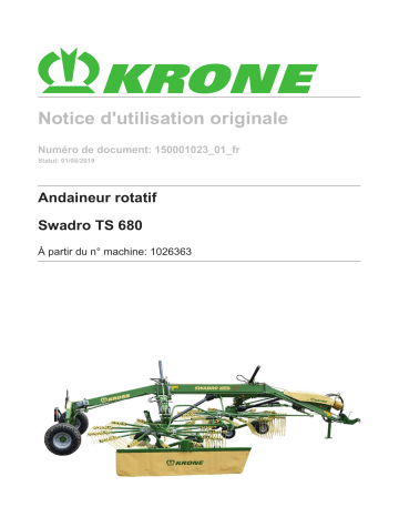 Krone Swadro TS 680 Mode d'emploi | Fixfr