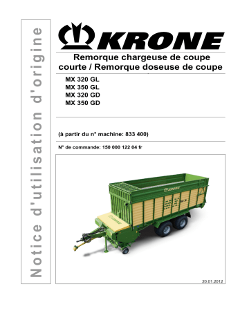 Krone MX 320, 350 GL, MX 320, 350 GD Mode d'emploi | Fixfr