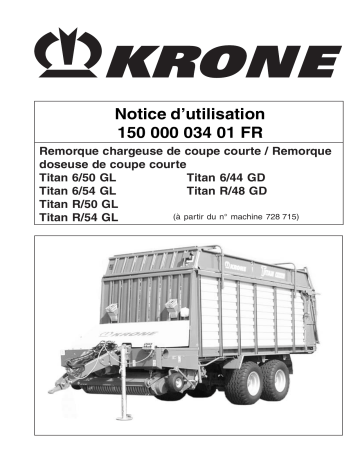 Krone Titan 6/50_6/54_R/50_R/54 GL, Titan 6/44_R/48 GD Mode d'emploi | Fixfr