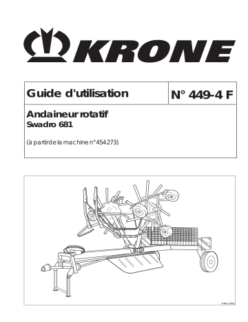 Krone Swadro 681 Mode d'emploi | Fixfr