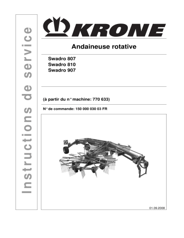 Krone Swadro 807_810_907 Mode d'emploi | Fixfr