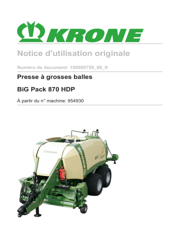 Krone BiG Pack 870 HDP Mode d'emploi | Fixfr