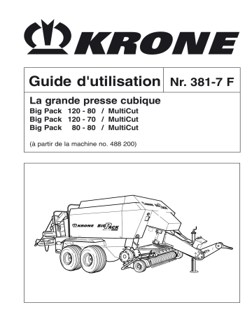 Krone BigPack 120-80, 120-70, 80-80 Multicut Mode d'emploi | Fixfr