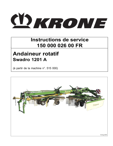 Krone Swadro 1201 A Mode d'emploi | Fixfr