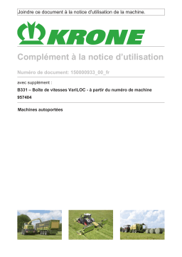 Krone EzBA VariLOC-Getriebe (B331) Mode d'emploi