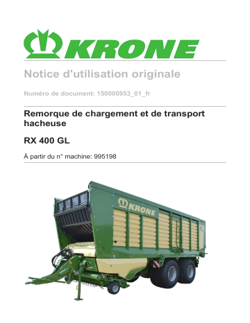 Krone RX 400 GL Mode d'emploi | Fixfr