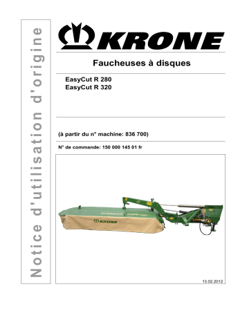 Krone EasyCut R 280, EasyCut R 320 Mode d'emploi | Fixfr