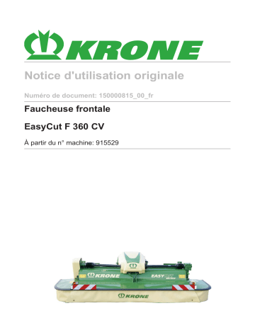 Krone EasyCut F 360 CV [gez./ges.] Mode d'emploi | Fixfr