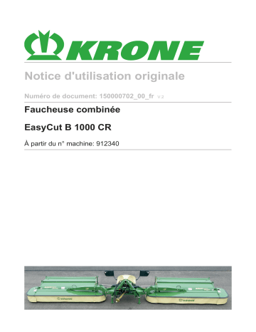 Krone EasyCut B 1000 CR Mode d'emploi | Fixfr