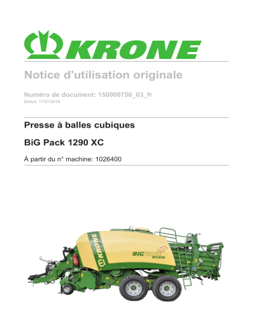 Krone Big Pack 1290 XC Mode d'emploi | Fixfr