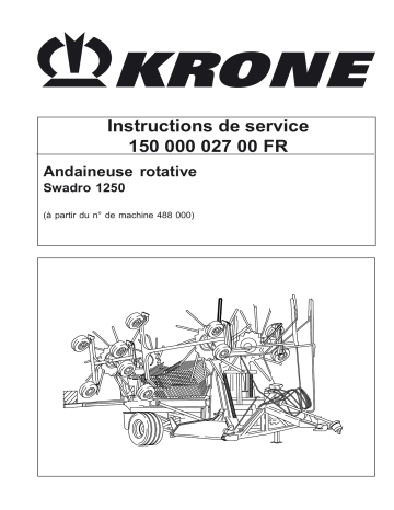 Krone Swadro 1250 Mode d'emploi | Fixfr