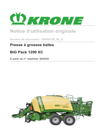 Krone Big Pack 1290 XC Mode d'emploi | Fixfr