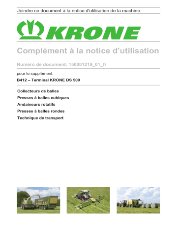 Krone EzBA Terminal DS 500 (B412) Mode d'emploi | Fixfr