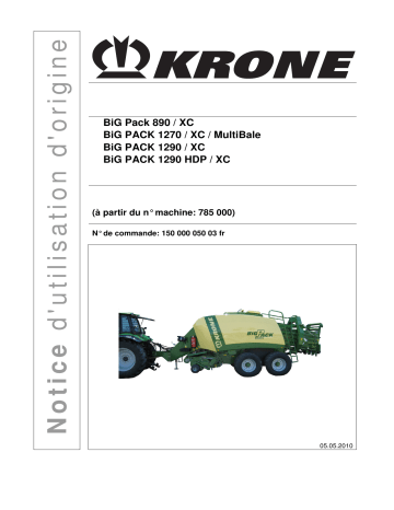 Krone BigPack 890 XC-1270 XC MultiBale-1290 HDP / XC Mode d'emploi | Fixfr