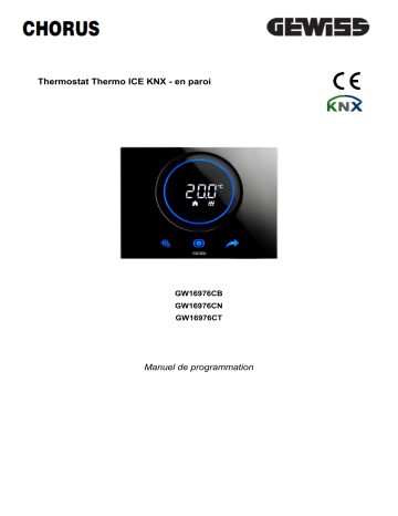 GW16976CB | GW16976CN | Gewiss GW16976CT THERMOSTAT THERMO ICE - KNX - WALL-MOUNTING - TITANIUM - CHORUS Manuel du propriétaire | Fixfr