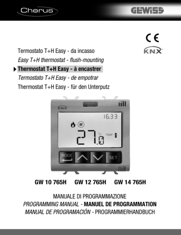 GW12765H | GW10765H | Gewiss GW14765H EASY THERMOSTAT - HUMIDITY MANAGEMENT - 2 MODULES - TITANIUM - CHORUS Manuel du propriétaire | Fixfr