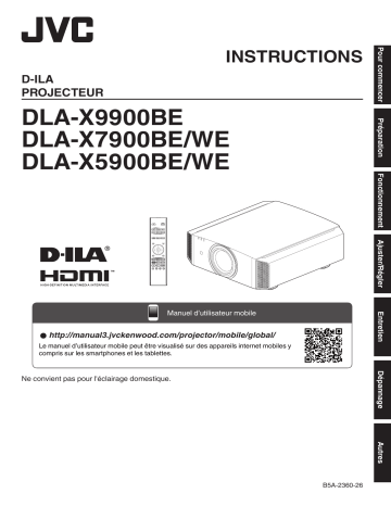 DLA-X7900WE | DLA-X5900BE | DLA-X9900BE | DLA-X7900BE | JVC DLA-X5900WE D-ILA Projector Manuel utilisateur | Fixfr