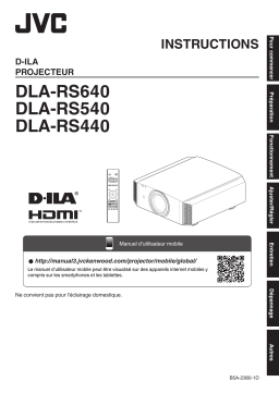 JVC DLA-RS640 Gamme de référence de projecteurs HDR 4K et 3D Full HD avec certification THX® 3D Manuel utilisateur