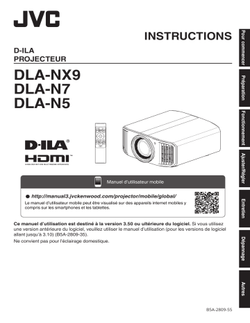 DLA-N5B | DLA-NX9B | DLA-N7B | JVC DLA-N5W Projecteur D-ILA Manuel utilisateur | Fixfr