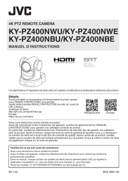 JVC KY-PZ400NWE Robotic 4K PTZ IP production camera Mode d'emploi