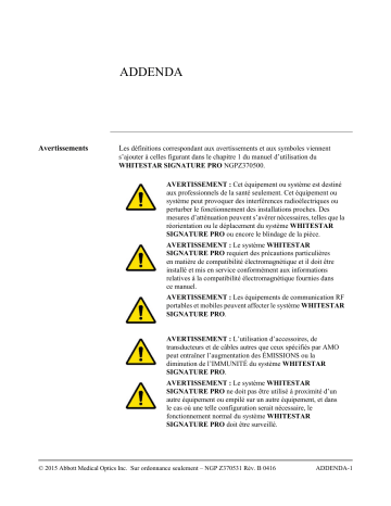 VGESIGREMM3 | Abbott Medical Optics VGESIGACPM3 WHITESTARSignature Pro System Manuel utilisateur | Fixfr