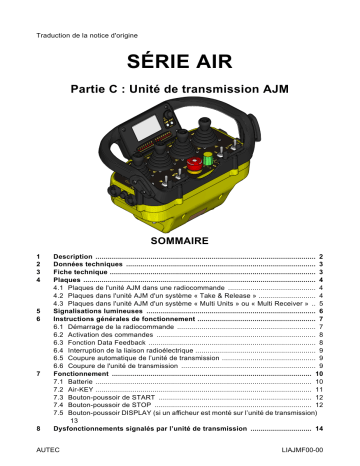 Autec s.r.l. OQA-AJMDA0BM Remotecontrol - portable unit Manuel utilisateur | Fixfr