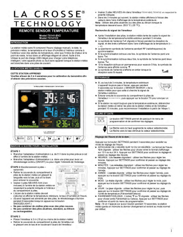 La Crosse Technology OMOTX141-BV2 REMOTESENSOR TEMPERATURE Manuel utilisateur | Fixfr