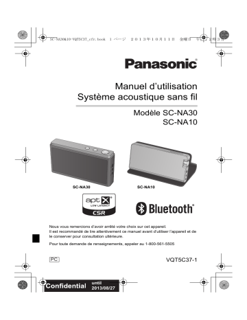 ACJ-SC-NA10 | Panasonic Corporation of North America ACJ-SC-NA30 WirelessSpeaker System Manuel utilisateur | Fixfr