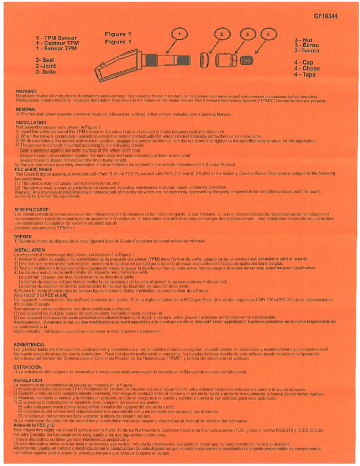 Standard Motor Products XVBW2C01 TPMS Manuel utilisateur | Fixfr